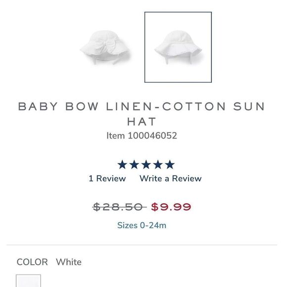 NWT Janie and Jack Baby/Girls Two Bucket Hats White & Pink- 3-6 month - Picture 12 of 13